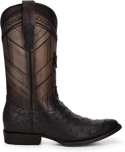 Cuadra Cowboy Boot in Genuine Ostrich and Bovine Leather